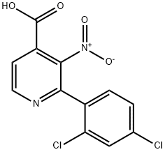 2-(2,4-Dichlorophenyl)-3-nitro-4-pyridinecarboxylicacid Struktur