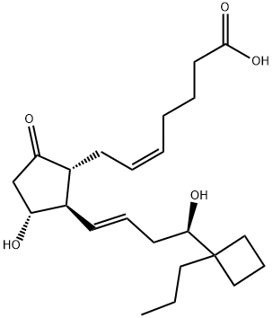 9-OXO-11ALPHA,16R-DIHYDROXY-17-CYCLOBUTYL-5Z,13E-DIEN-1-OIC ACID Struktur