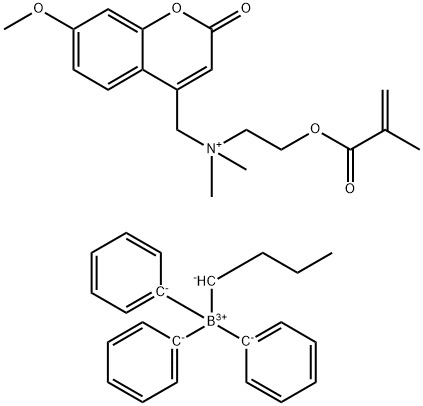 N,N-DIMETHYL-N-2-([METHACRYLOYL]ETHYL)-N-[4-METHYL-7-METHOXYCOUMARIN] BUTYLTRIPHENYLBORATE Struktur