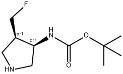 Carbamic acid, [(3R,4R)-4-(fluoromethyl)-3-pyrrolidinyl]-, 1,1-dimethylethyl Struktur