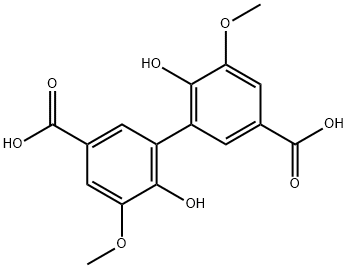 3-(5-carboxy-2-hydroxy-3-methoxy-phenyl)-4-hydroxy-5-methoxy-benzoic a cid Struktur