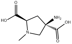 2,4-Pyrrolidinedicarboxylicacid,4-amino-1-methyl-,(2R,4R)-(9CI) Struktur