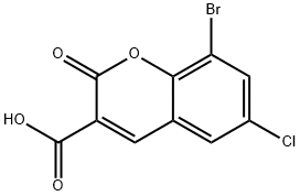 8-BROMO-6-CHLORO-2-OXO-2H-CHROMENE-3-CARBOXYLIC ACID Struktur