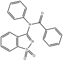 3-(Benzoylphenylamino)-1,2-benzisothiazole 1,1-dioxide Struktur