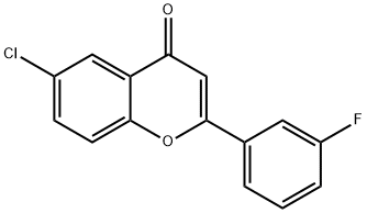 6-chloro-2-(3-fluorophenyl)-4H-chromen-4-one Struktur