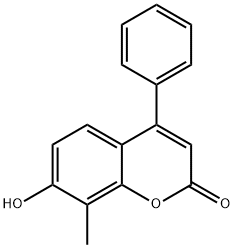 7-HYDROXY-8-METHYL-4-PHENYL-2H-CHROMEN-2-ONE Struktur