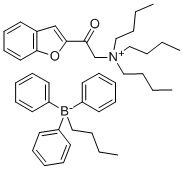 N-(2-ACETYLBENZO[B]FURAN)-N,N,N-TRIBUTYLAMMONIUM BUTYLTRIPHENYLBORATE Struktur