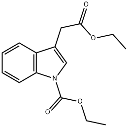 3-ethoxycarbonylmethyl-indole-1-carboxylic acid ethyl ester Struktur