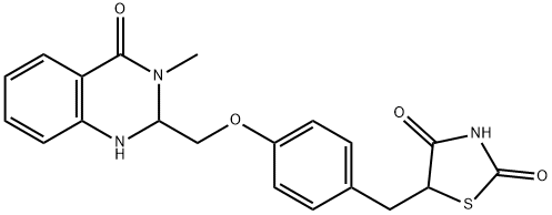 2,4-Thiazolidinedione, 5-[[4-[(1,2,3,4-tetrahydro-3-methyl-4-oxo-2-quinazolinyl)methoxy]phenyl]methyl]- Struktur