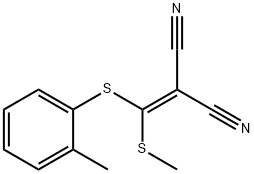 2-[(2-methylphenylthio)(methylthio)methylene]-malononitrile Struktur