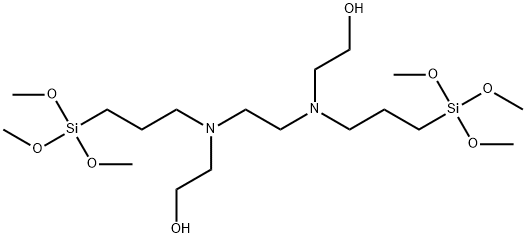 N,N'-BIS(HYDROXYETHYL)-N,N'-BIS(TRIMETHOXYSILYLPROPYL)ETHYLENEDIAMINE Struktur