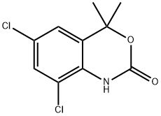 6,8-Dichloro-1,4-dihydro-4,4-dimethyl-2H-3,1-benzoxazin-2-one Struktur