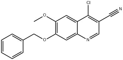 7-(benzyloxy)-4-chloro-6-Methoxyquinoline-3-carbonitrile Struktur