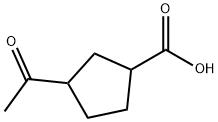 Cyclopentanecarboxylic acid, 3-acetyl- (9CI) Struktur