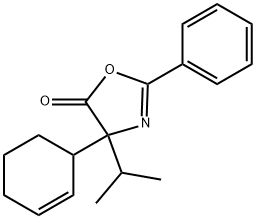 5(4H)-Oxazolone,  4-(2-cyclohexen-1-yl)-4-(1-methylethyl)-2-phenyl- Struktur