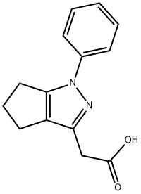 1,4,5,6-Tetrahydro-1-phenyl-3-cyclopentapyrazoleacetic acid Struktur