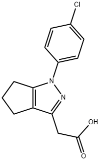 1,4,5,6-Tetrahydro-1-(p-chlorophenyl)-3-cyclopentapyrazoleacetic acid Struktur