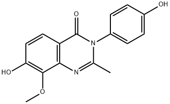 4(3H)-Quinazolinone,  7-hydroxy-3-(4-hydroxyphenyl)-8-methoxy-2-methyl- Struktur