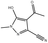 1H-Pyrazole-3-carbonitrile, 4-acetyl-5-hydroxy-1-methyl- (9CI) Struktur