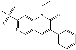 Pyrido[2,3-d]pyrimidin-7(8H)-one,  8-ethyl-2-(methylsulfonyl)-6-phenyl- Struktur