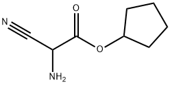 Acetic acid, aminocyano-, cyclopentyl ester (9CI) Struktur