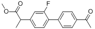 Methyl 2-(4’-Acetyl-2-fluoro-biphenyl-4-yl)-propionate Struktur