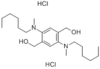 1,4-BENZENEDIMETHANOL, 2,5-BIS(HEXYLMETHYLAMINO)-, DIHYDROCHLORIDE Struktur