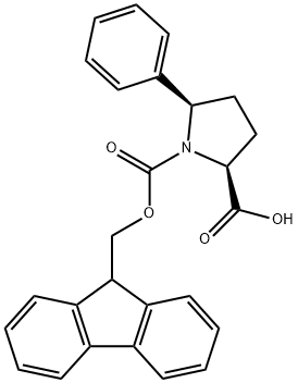 (2S,5R)-FMOC-5-PHENYL-PYRROLIDINE-2-CARBOXYLIC ACID Struktur