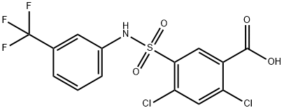 2,4-DICHLORO-5-(3-TRIFLUOROMETHYL-PHENYLSULFAMOYL)-BENZOIC ACID Struktur