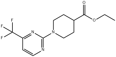 ETHYL 1-[4-(TRIFLUOROMETHYL)PYRIMIDIN-2-YL]PIPERIDINE-4-CARBOXYLATE Struktur