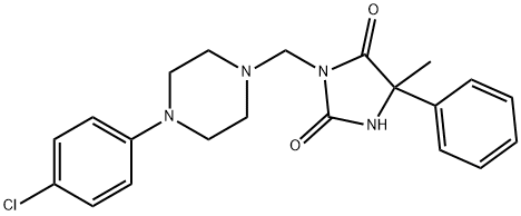 Hydantoin, 3-((4-chlorophenylpiperazinyl)methyl)-5-methyl-5-phenyl- Struktur