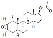 Androstan-17-ol, 2,3-epoxy-1-methyl-, acetate, (1alpha,2alpha,3alpha,5 alpha,17beta)- Struktur