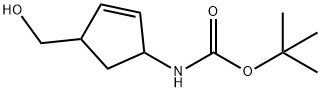 Carbamic acid, [4-(hydroxymethyl)-2-cyclopenten-1-yl]-, 1,1-dimethylethyl ester Struktur