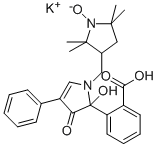 5-(2-CARBOXYPHENYL)-5-HYDROXY-1-((2,2,5,5-TETRAMETHYL-1-OXYPYRROLIDIN-3-YL)-METHYL)-3-PHENYL-2-PYRROLIN-4-ONE, POTASSIUM SALT Struktur