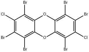 1,2,4,6,7,9-HEXABROMO-3,8-DICHLORODIBENZO-PARA-DIOXIN Struktur