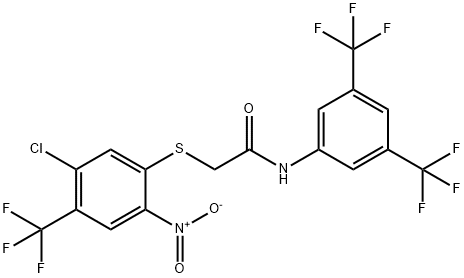 N1-[3,5-DI(TRIFLUOROMETHYL)PHENYL]-2-([5-CHLORO-2-NITRO-4-(TRIFLUOROMETHYL)PHENYL]THIO)ACETAMIDE Struktur