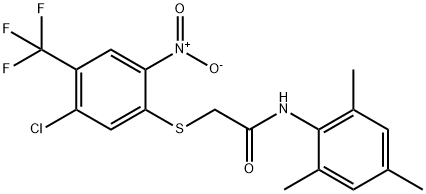 N1-MESITYL-2-([5-CHLORO-2-NITRO-4-(TRIFLUOROMETHYL)PHENYL]THIO)ACETAMIDE Struktur