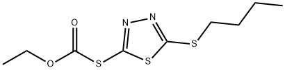 S-[5-(butylthio)-1,3,4-thiadiazol-2-yl] O-ethyl thiocarbonate Struktur