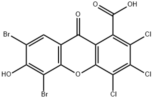 1-CARBOXYL-5,7-DIBROMO-6-HYDROXY-2,3,4-TRICHLOROXANTHONE Struktur