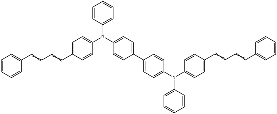 N,N'-Diphenyl-N,N'-bis(4-(4-phenyl-1,3-butadienyl)phenyl)-(1,1'-biphenyl)-4,4'-diamine dihydrochloride Struktur