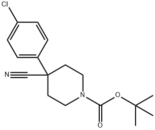 TERT-BUTYL 4-(4-CHLOROPHENYL)-4-CYANOPIPERIDINE-1-CARBOXYLATE Struktur