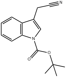 [1-(tert-Butoxycarbonyl)indol-3-yl]acetonitrile Struktur