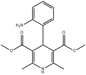 3,5-bis(methoxycarbonyl)-2,6,-dimethyl-4-(2-aminophenyl)-1,4-dihydropyridine Struktur