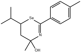 6-Isopropyl-4-methyl-2-p-tolyl-5,6-dihydro-4H-[1,3]selenazin-4-ol Struktur