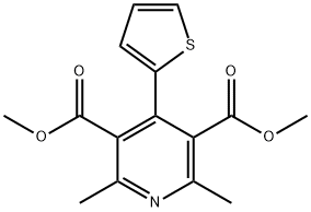 dimethyl 2,6-dimethyl-4-(2-thienyl)-3,5-pyridinedicarboxylate Struktur