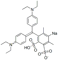 N-Ethyl-N-[4-[[4-(diethylamino)phenyl](2,4-dimethyl-5-sulfonato-3-sodiosulfophenyl)methylene]-2,5-cyclohexadien-1-ylidene]ethanaminium Struktur