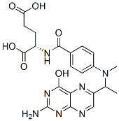 N-[4-[[1-(2-Amino-4-hydroxy-6-pteridinyl)ethyl]methylamino]benzoyl]-L-glutamic acid Struktur