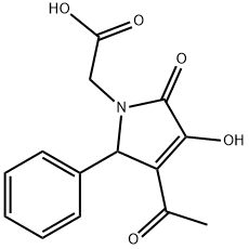 (3-ACETYL-4-HYDROXY-5-OXO-2-PHENYL-2,5-DIHYDRO-PYRROL-1-YL)-ACETIC ACID Struktur