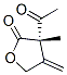 2(3H)-Furanone, 3-acetyldihydro-3-methyl-4-methylene-, (3S)- (9CI) Struktur