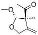 Ethanone, 1-[(2S,3S)-tetrahydro-2-methoxy-3-methyl-4-methylene-3-furanyl]- Struktur